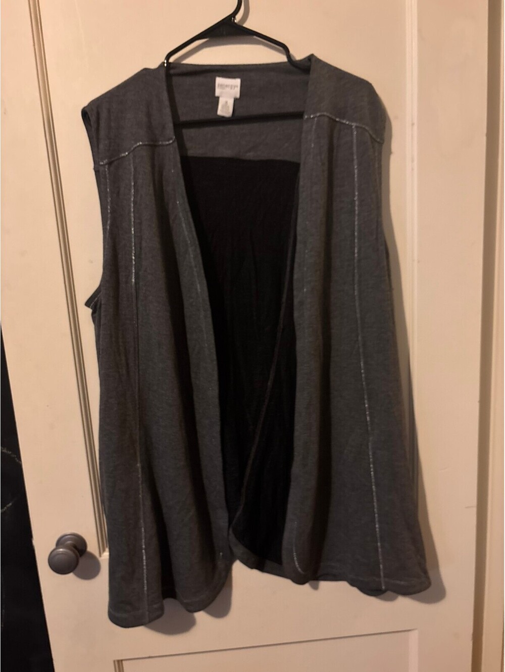 Zenergy by Chico's Women's Sleeveless Gray Open Front Vest Size 3